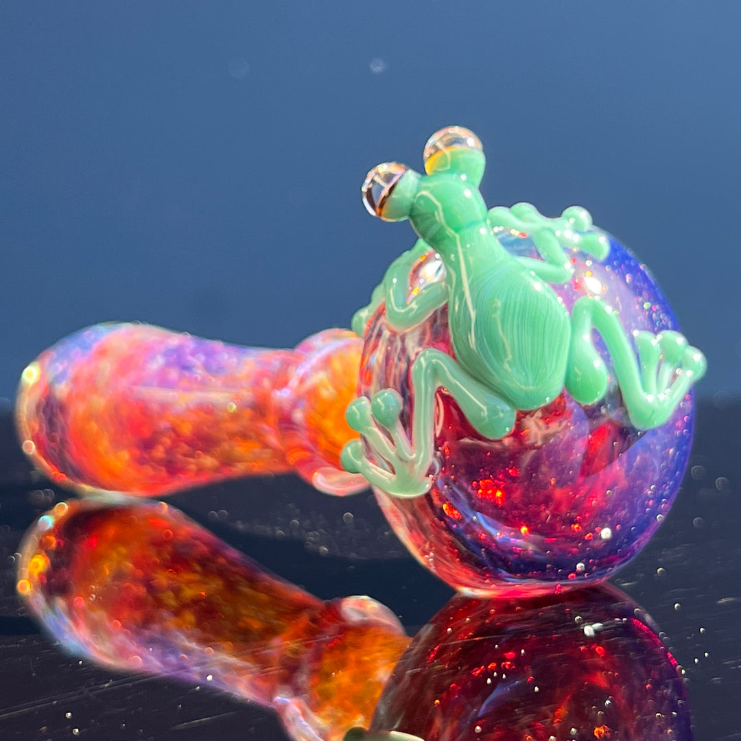 Purple Magic Frog Spoon Glass Pipe Beezy Glass   