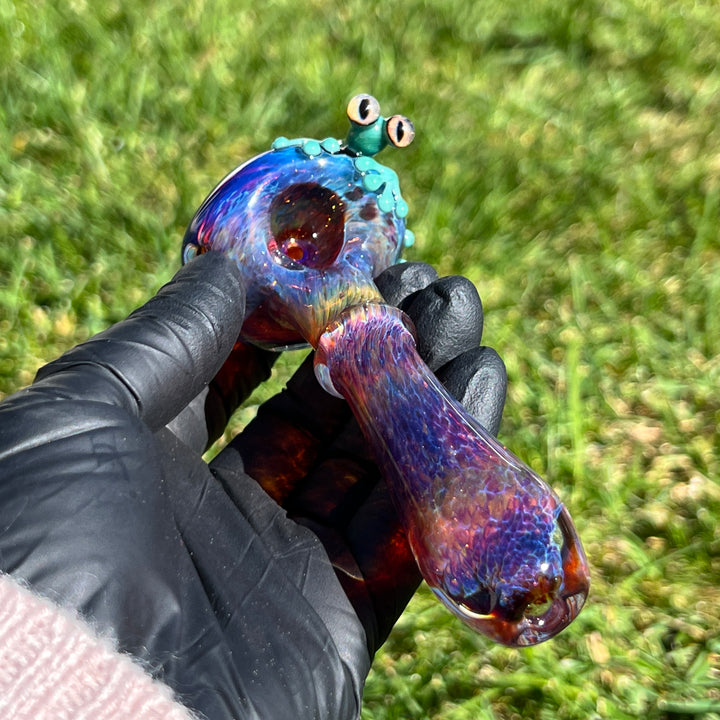 Purple Magic Frog Spoon Glass Pipe Beezy Glass   