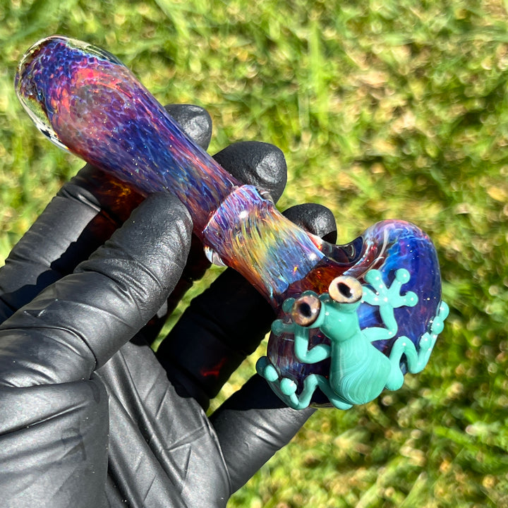 Purple Magic Frog Spoon Glass Pipe Beezy Glass   