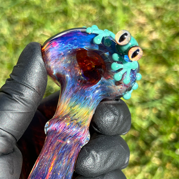 Purple Magic Frog Spoon Glass Pipe Beezy Glass   