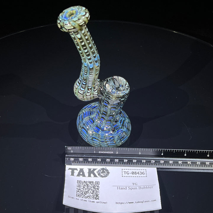 Hand Spun Bubbler Glass Pipe TG