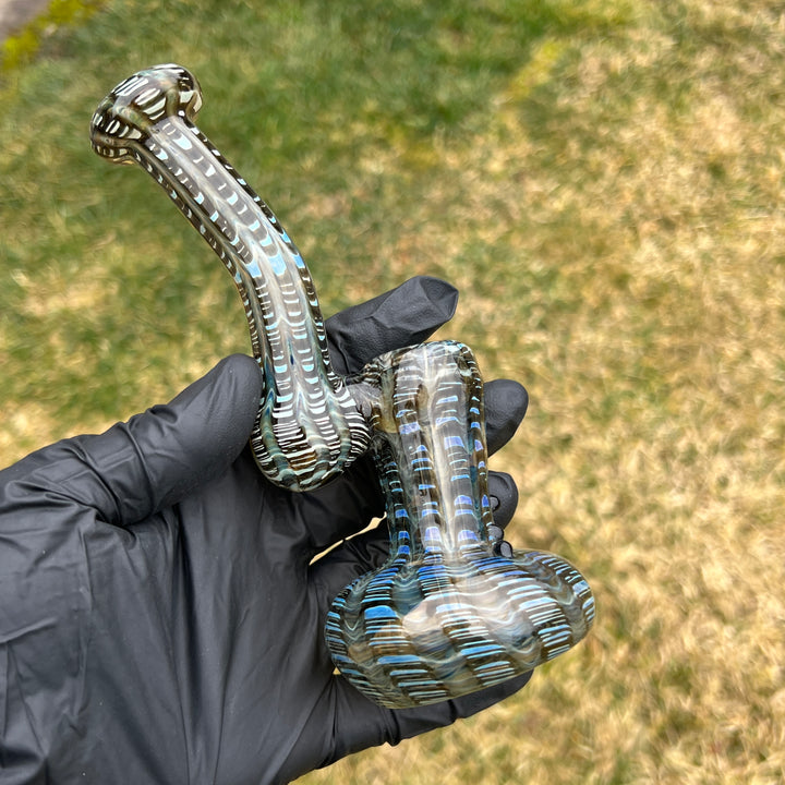 Hand Spun Bubbler Glass Pipe TG