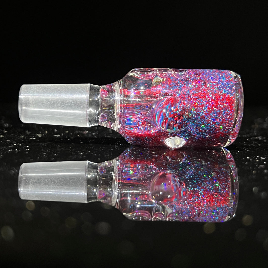 Aqua Cosmic Sparkle 14mm Pull Slide in Alien Tech Accessory HiTide Glassworks   