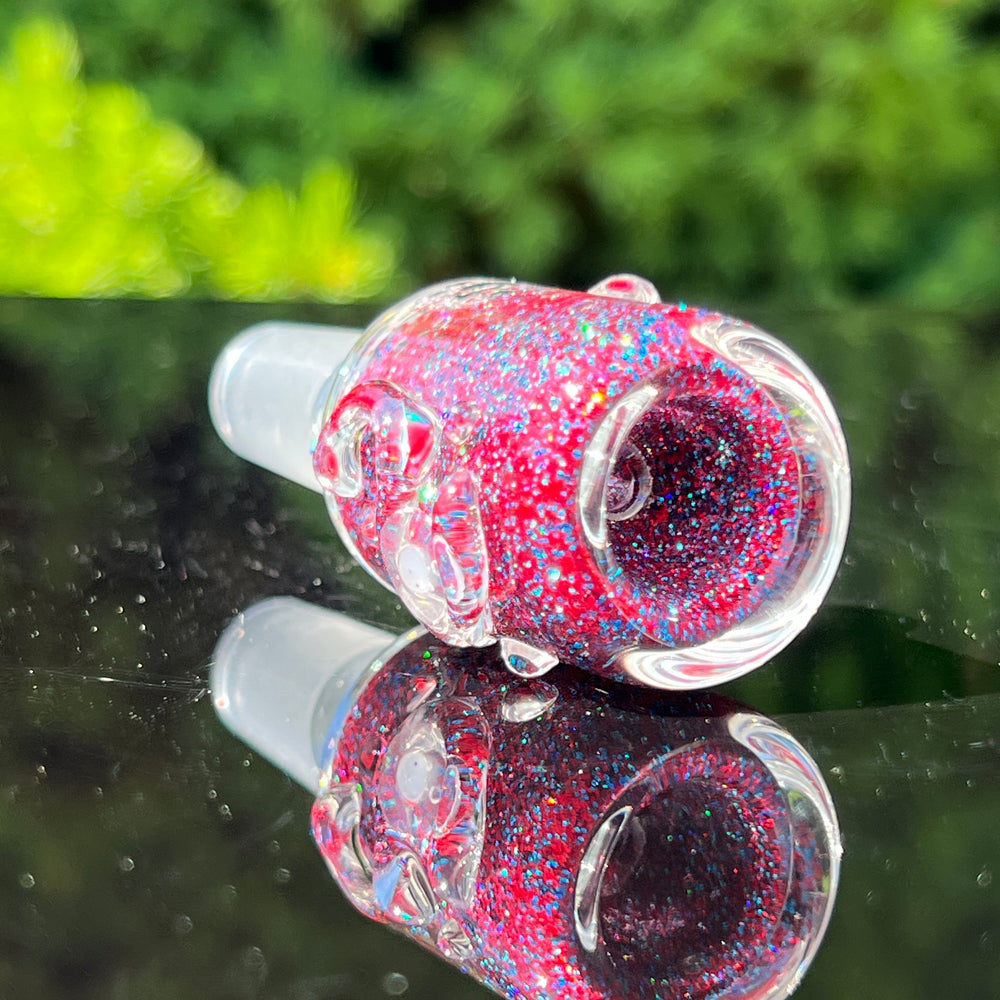 Aqua Cosmic Sparkle 14mm Pull Slide in Alien Tech Accessory HiTide Glassworks   