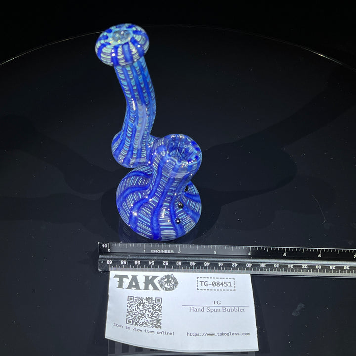 Hand Spun Bubbler Glass Pipe TG