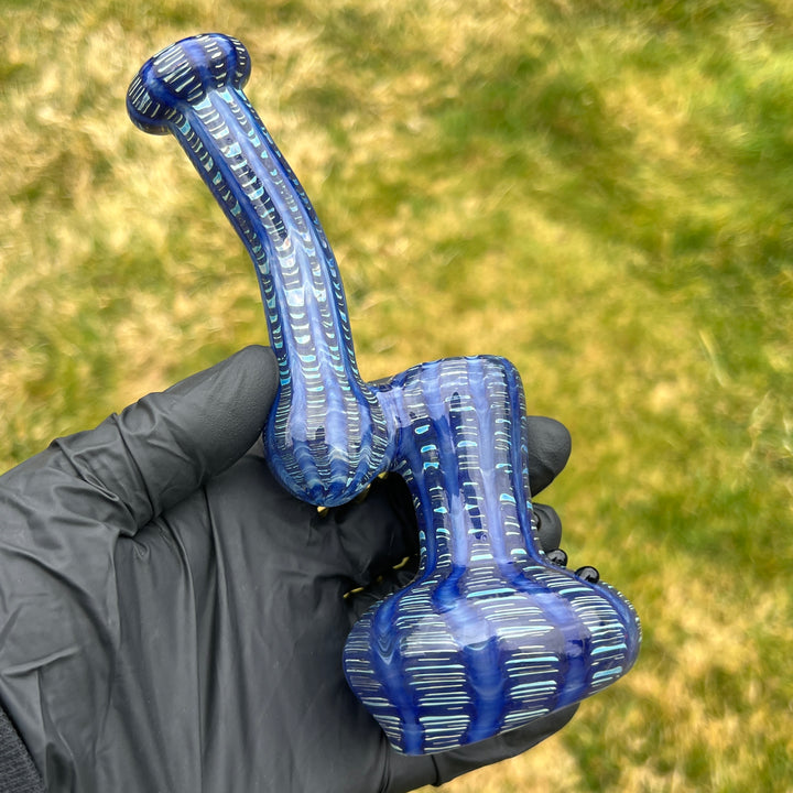 Hand Spun Bubbler Glass Pipe TG