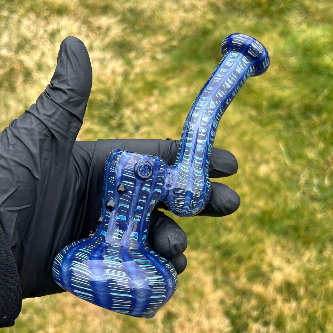 Hand Spun Bubbler Glass Pipe TG