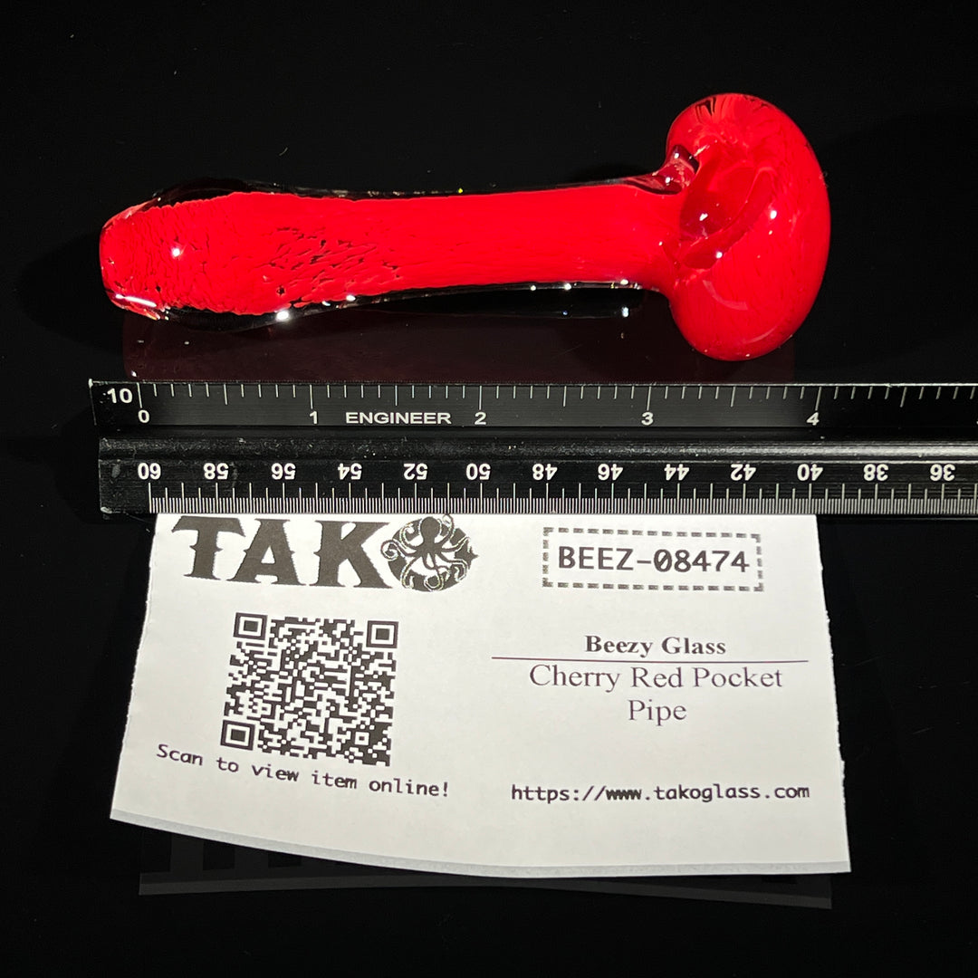Cherry Red Pocket Pipe Glass Pipe Beezy Glass