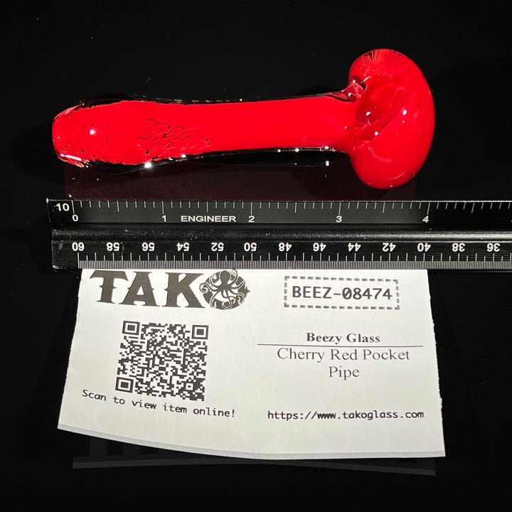 Cherry Red Pocket Pipe Glass Pipe Beezy Glass