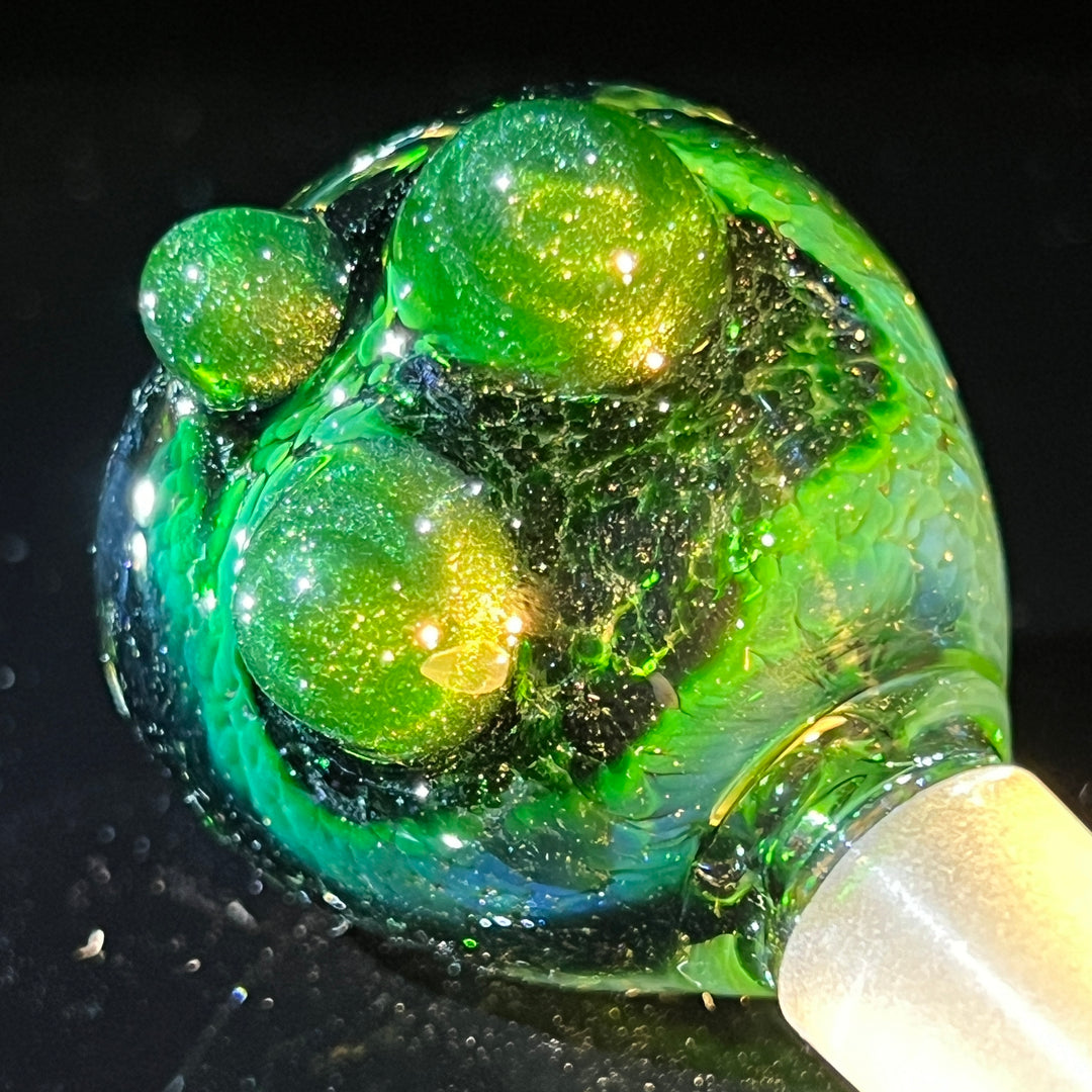 14 mm Experimental Green Marble PullSlide Water Pipe Beezy Glass   