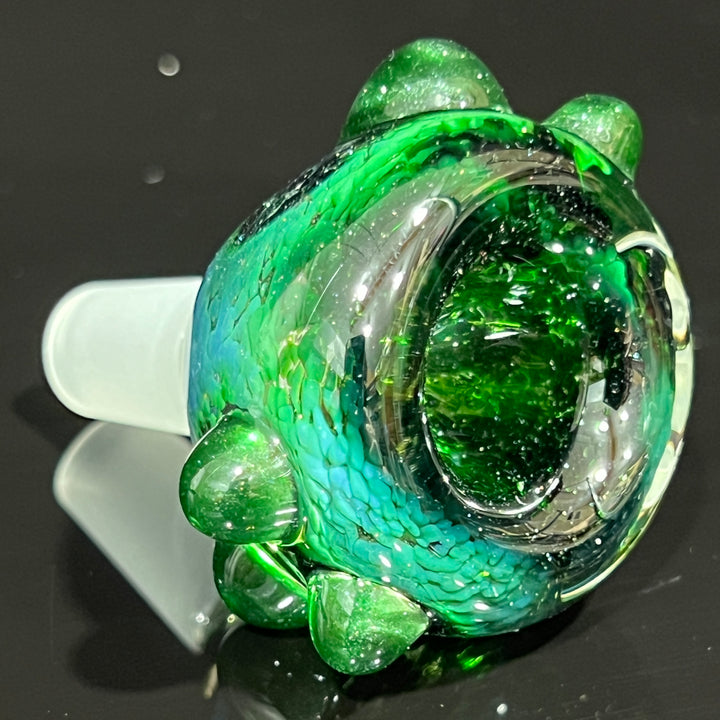 14 mm Experimental Green Marble PullSlide Water Pipe Beezy Glass   