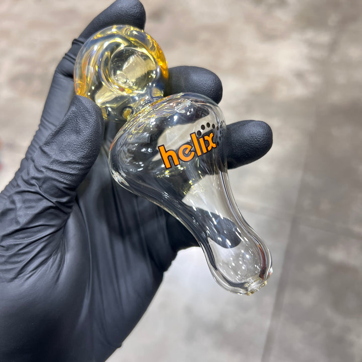 Micro Classic Helix Fume Glass Pipe American Helix Orange  