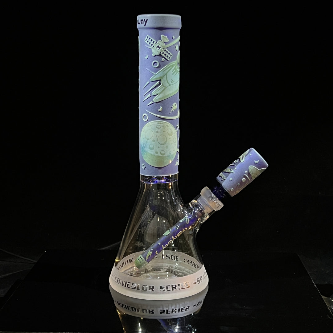 Space Odyssey: 3022 AD 14" Beaker Bong Glass Pipe Milkyway   