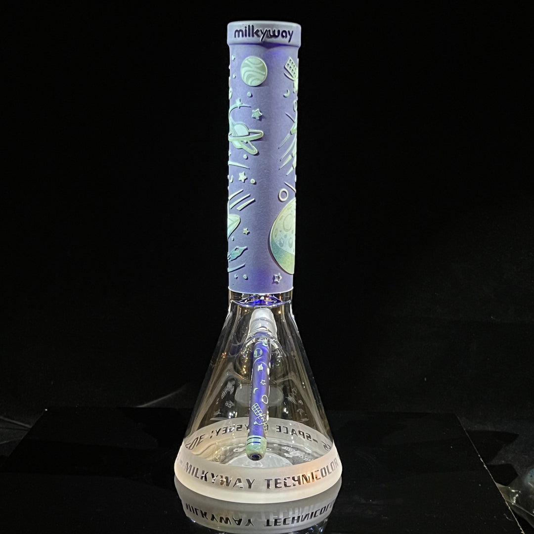 Space Odyssey: 3022 AD 14" Beaker Bong Glass Pipe Milkyway   