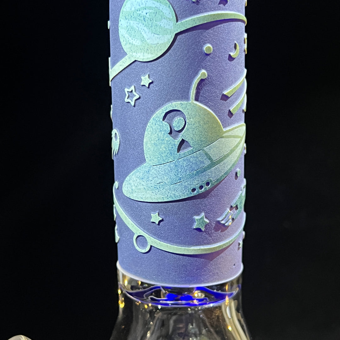 Space Odyssey: 3022 AD 14" Beaker Bong Glass Pipe Milkyway   