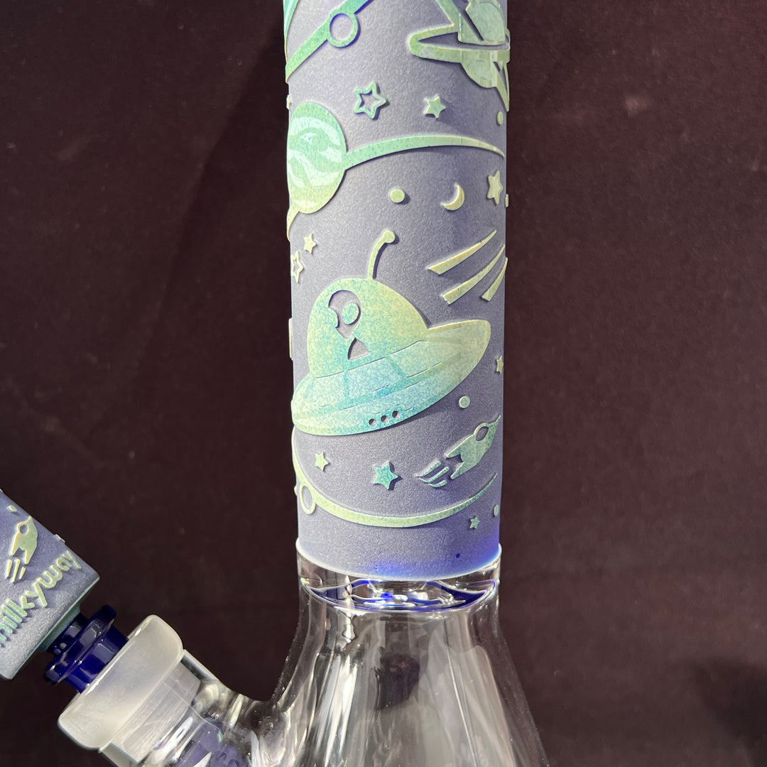 Space Odyssey: 3022 AD 14" Beaker Bong Glass Pipe Milkyway   