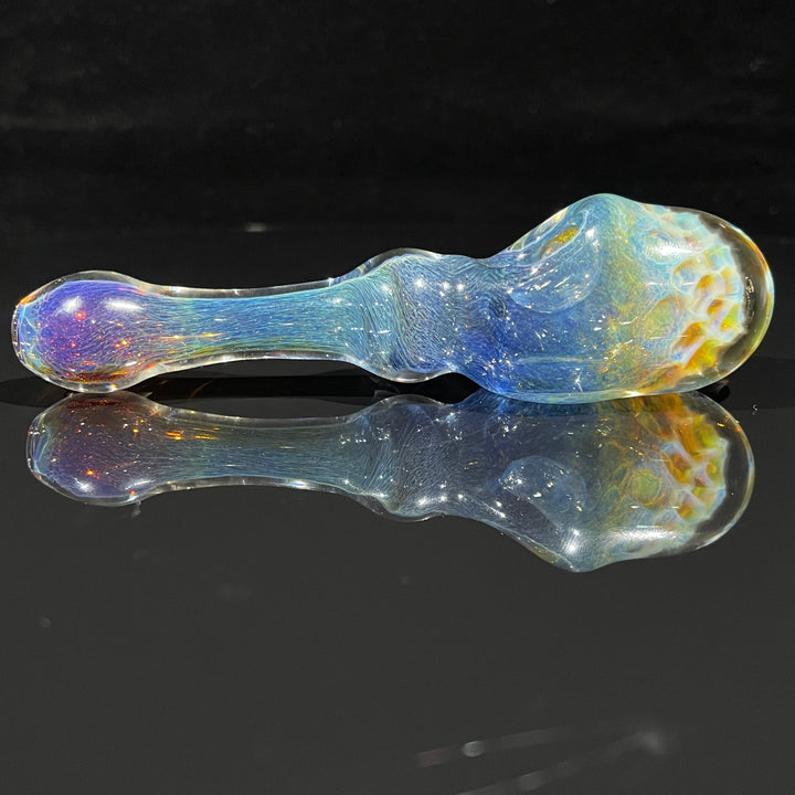 Blue Razzbery Honeycomb Frit Pipe Glass Pipe Key Glass Co.