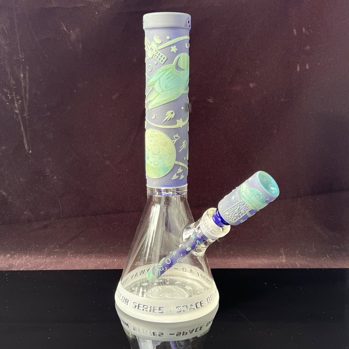 Space Odyssey: 3022 AD 14" Beaker Bong Glass Pipe Milkyway   