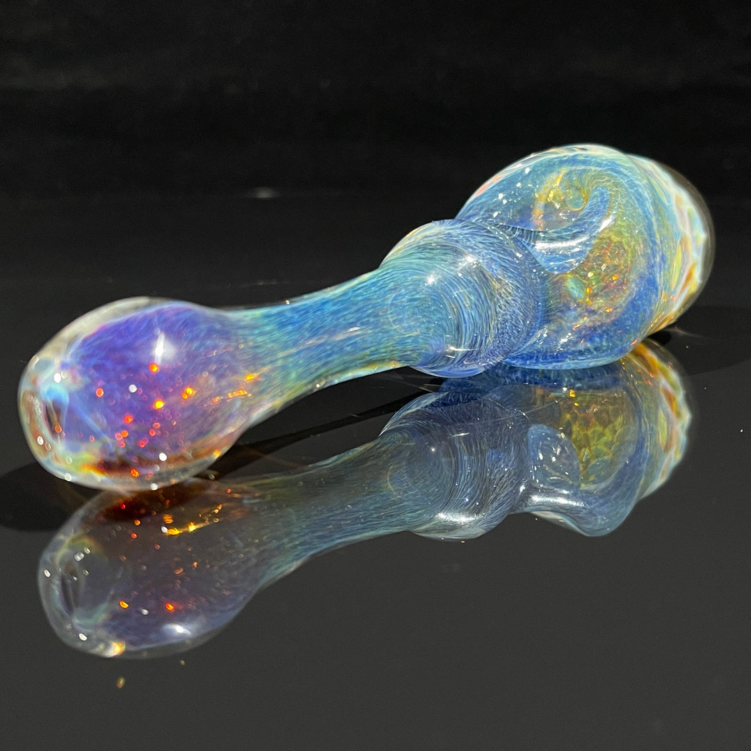 Blue Razzbery Honeycomb Frit Pipe Glass Pipe Key Glass Co.
