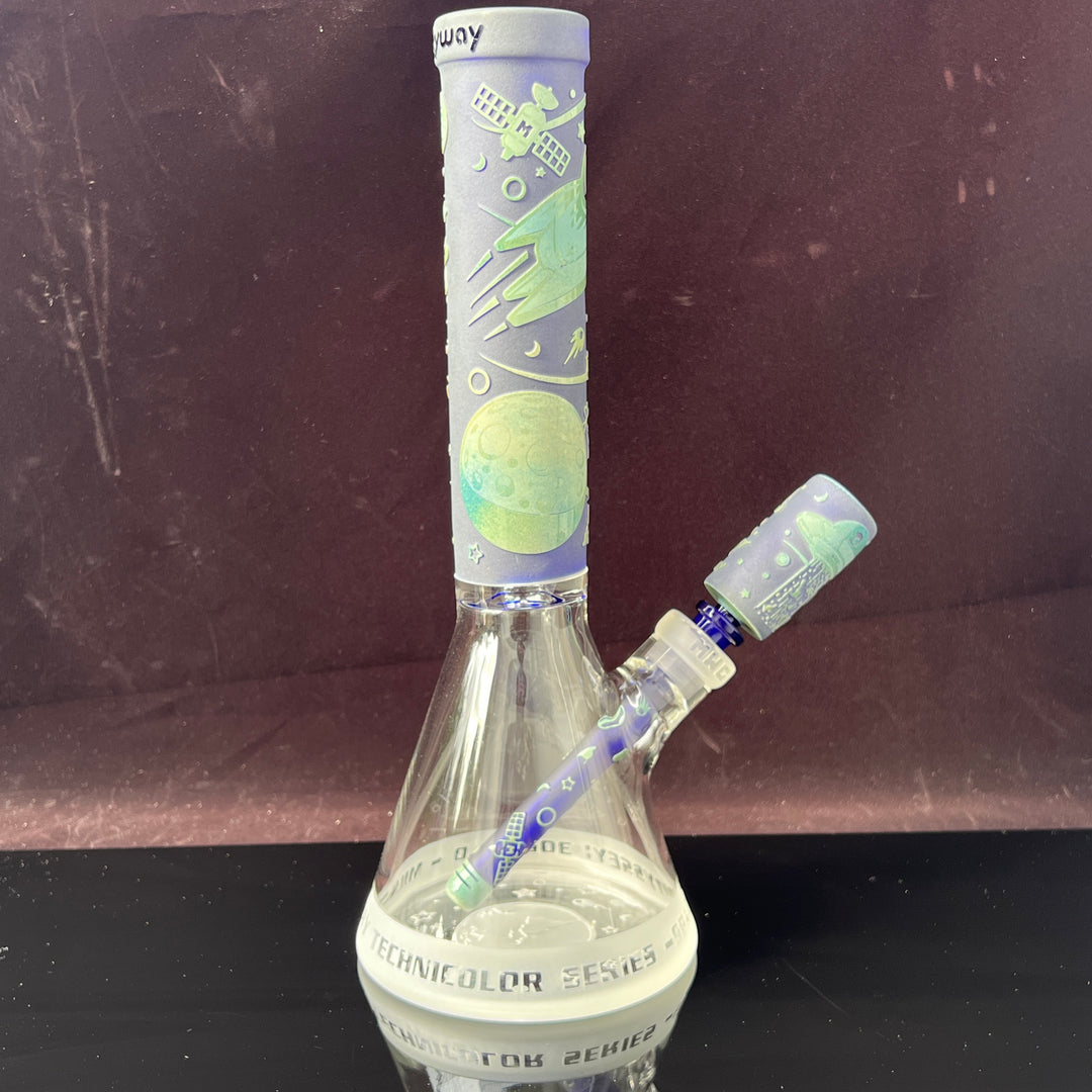 Space Odyssey: 3022 AD 14" Beaker Bong Glass Pipe Milkyway   