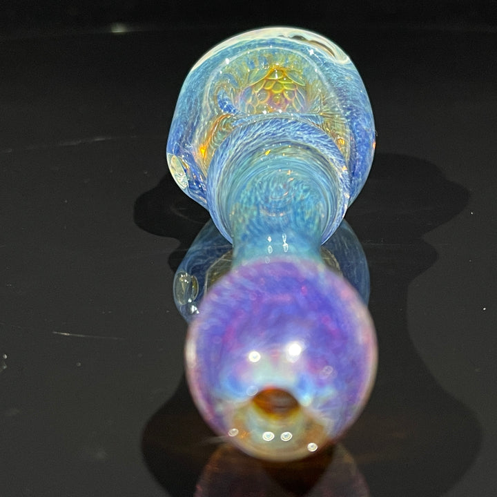 Blue Razzbery Honeycomb Frit Pipe Glass Pipe Key Glass Co.