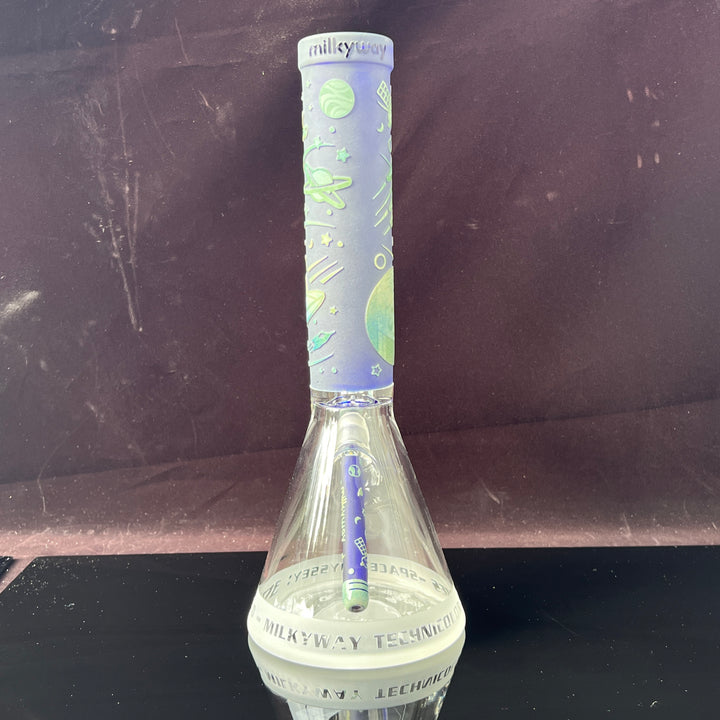 Space Odyssey: 3022 AD 14" Beaker Bong Glass Pipe Milkyway   