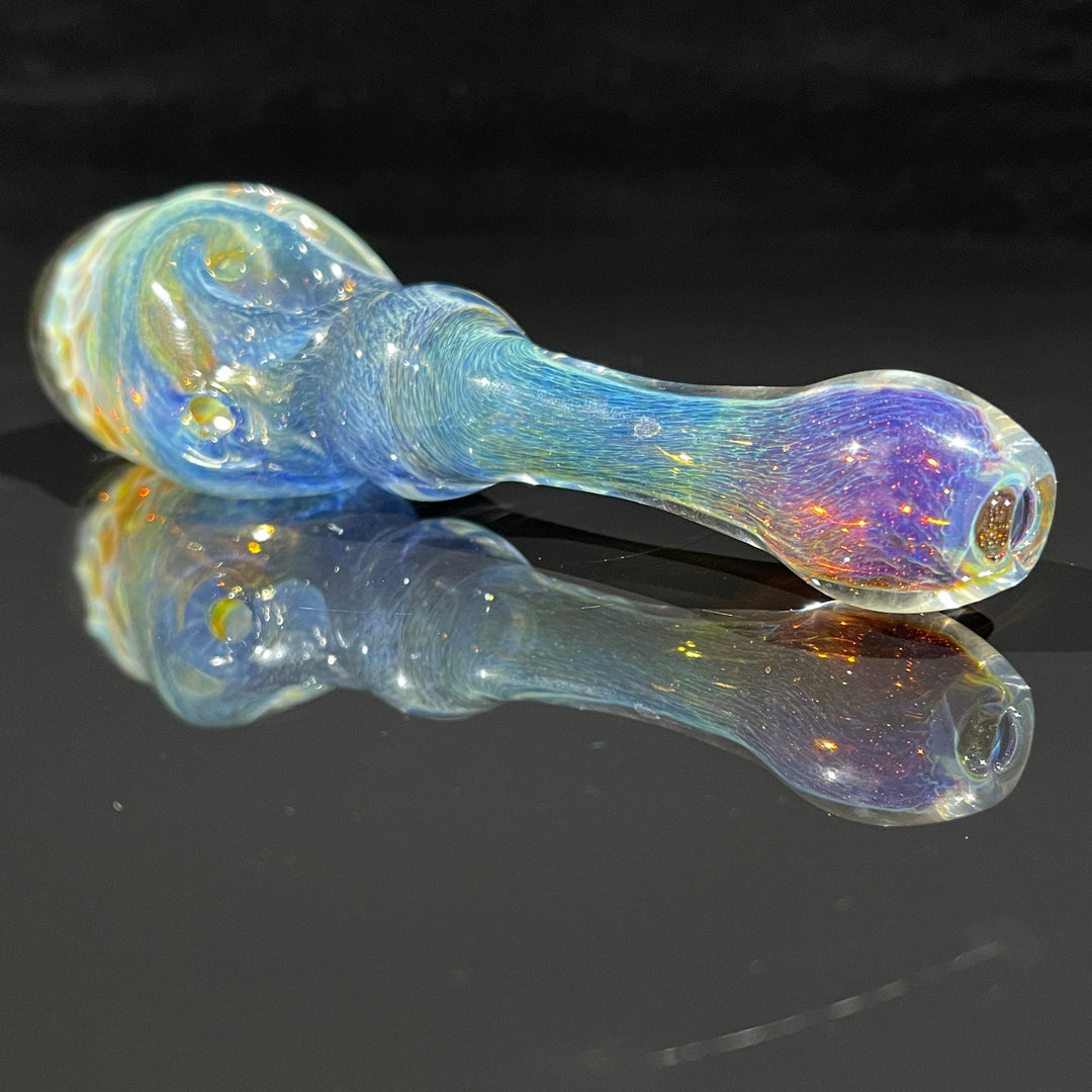 Blue Razzbery Honeycomb Frit Pipe Glass Pipe Key Glass Co.