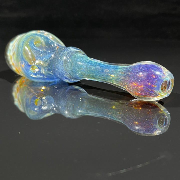 Blue Razzbery Honeycomb Frit Pipe Glass Pipe Key Glass Co.