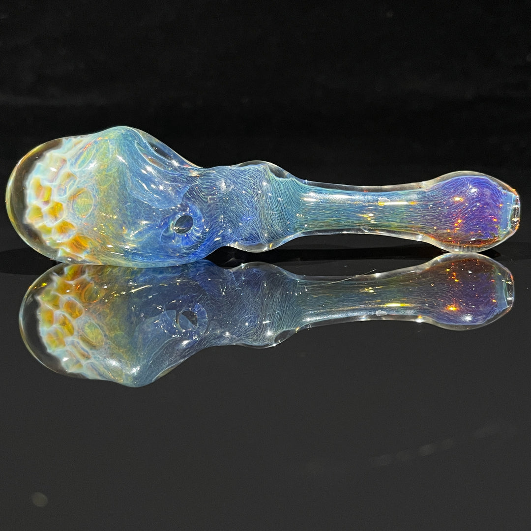 Blue Razzbery Honeycomb Frit Pipe Glass Pipe Key Glass Co.