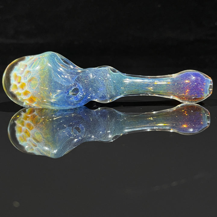 Blue Razzbery Honeycomb Frit Pipe Glass Pipe Key Glass Co.