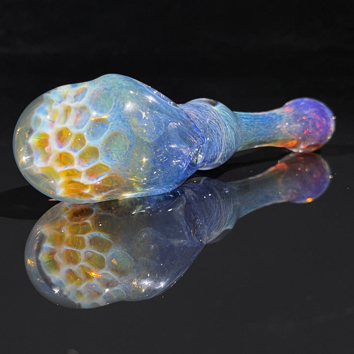 Blue Razzbery Honeycomb Frit Pipe Glass Pipe Key Glass Co.