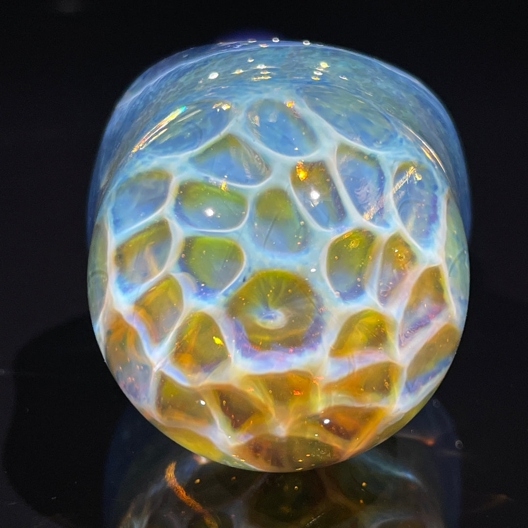 Blue Razzbery Honeycomb Frit Pipe Glass Pipe Key Glass Co.