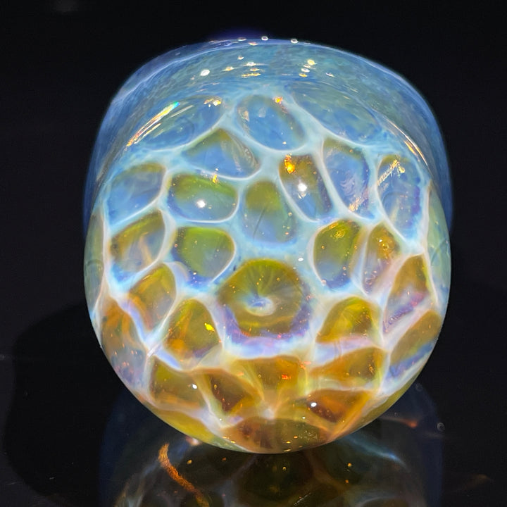 Blue Razzbery Honeycomb Frit Pipe Glass Pipe Key Glass Co.
