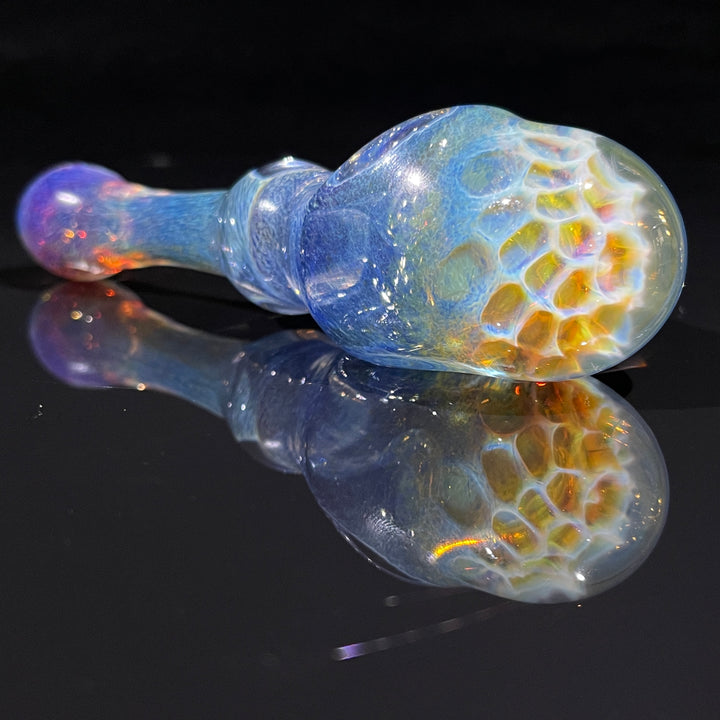 Blue Razzbery Honeycomb Frit Pipe Glass Pipe Key Glass Co.