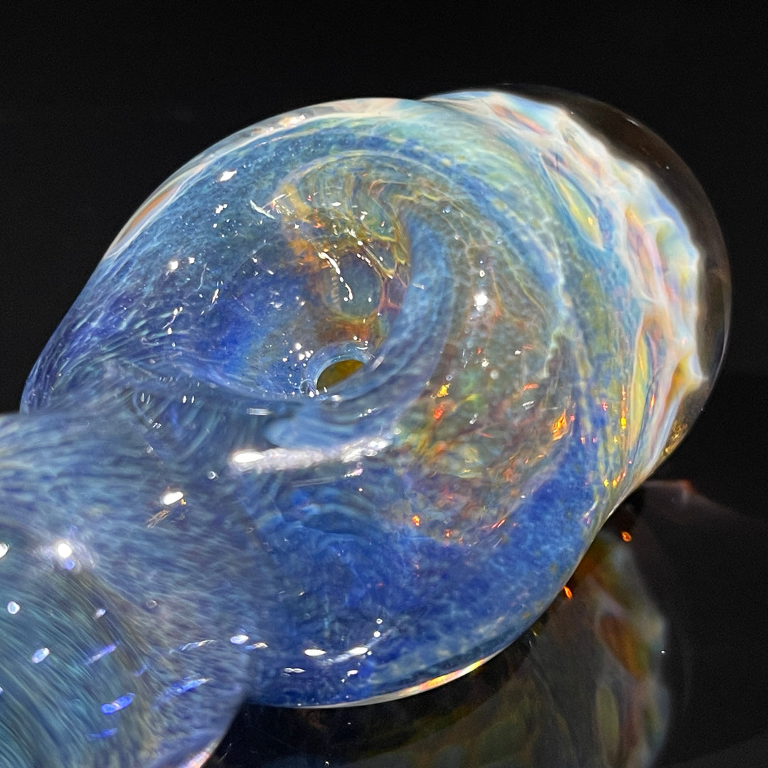 Blue Razzbery Honeycomb Frit Pipe Glass Pipe Key Glass Co.