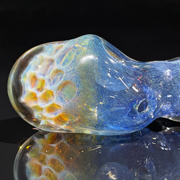 Blue Razzbery Honeycomb Frit Pipe Glass Pipe Key Glass Co.