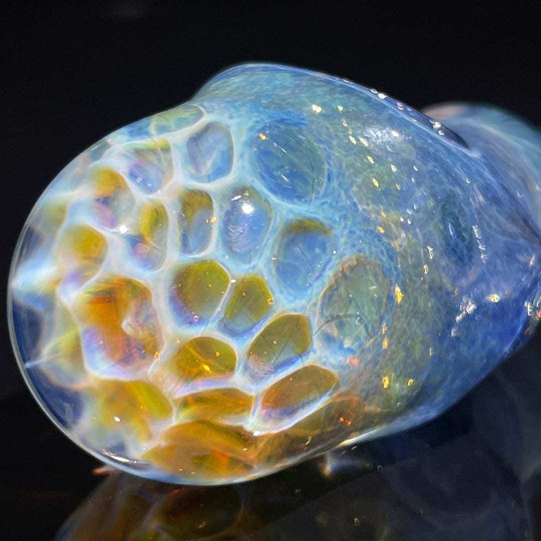 Blue Razzbery Honeycomb Frit Pipe Glass Pipe Key Glass Co.