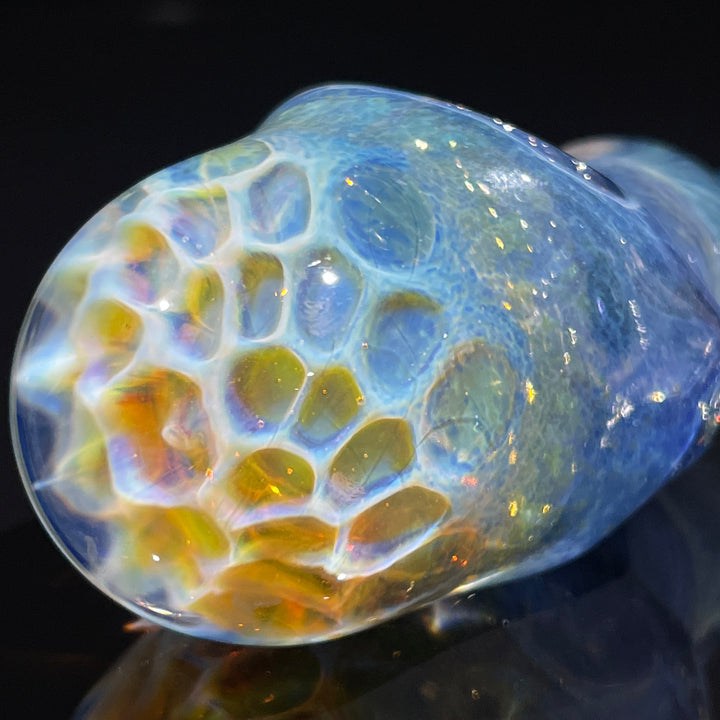 Blue Razzbery Honeycomb Frit Pipe Glass Pipe Key Glass Co.