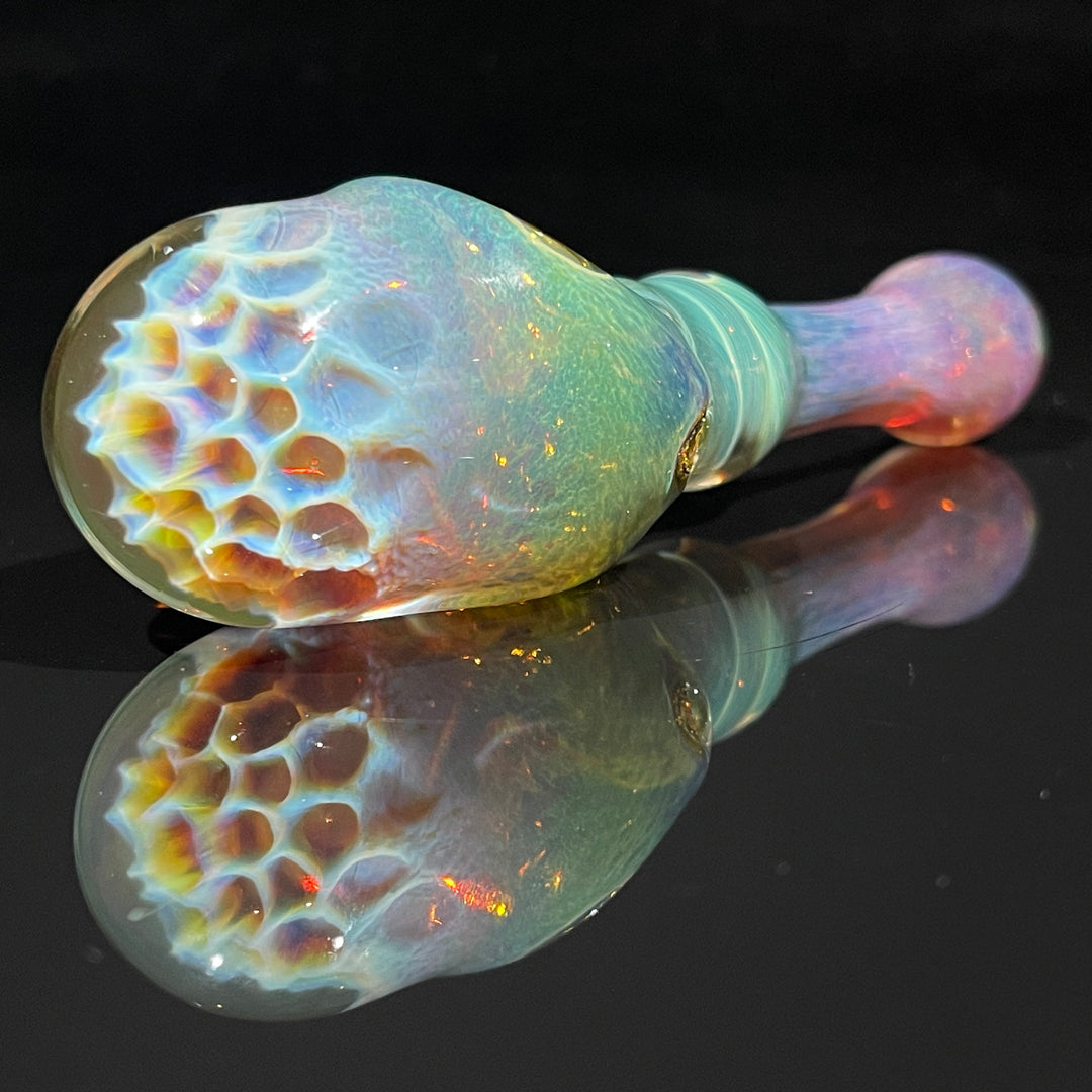 Sour Apple Honeycomb Frit Pipe Glass Pipe Key Glass Co.