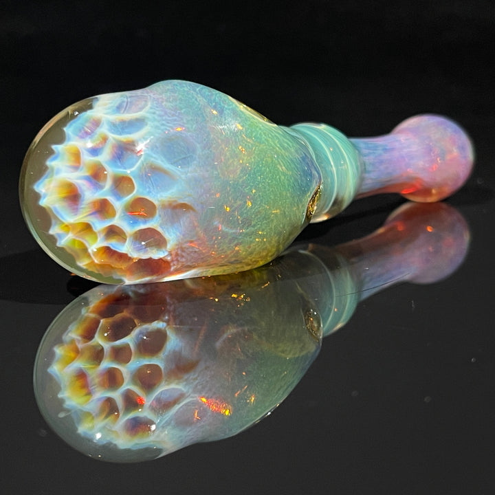 Sour Apple Honeycomb Frit Pipe Glass Pipe Key Glass Co.