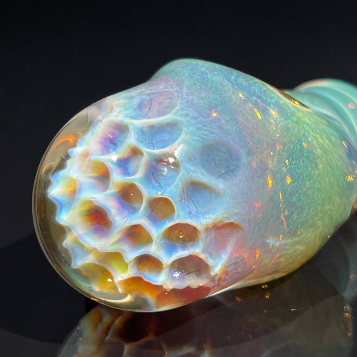 Sour Apple Honeycomb Frit Pipe Glass Pipe Key Glass Co.