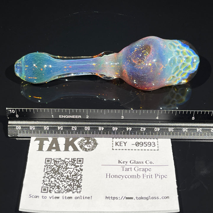 Tart Grape Honeycomb Frit Pipe Glass Pipe Key Glass Co.
