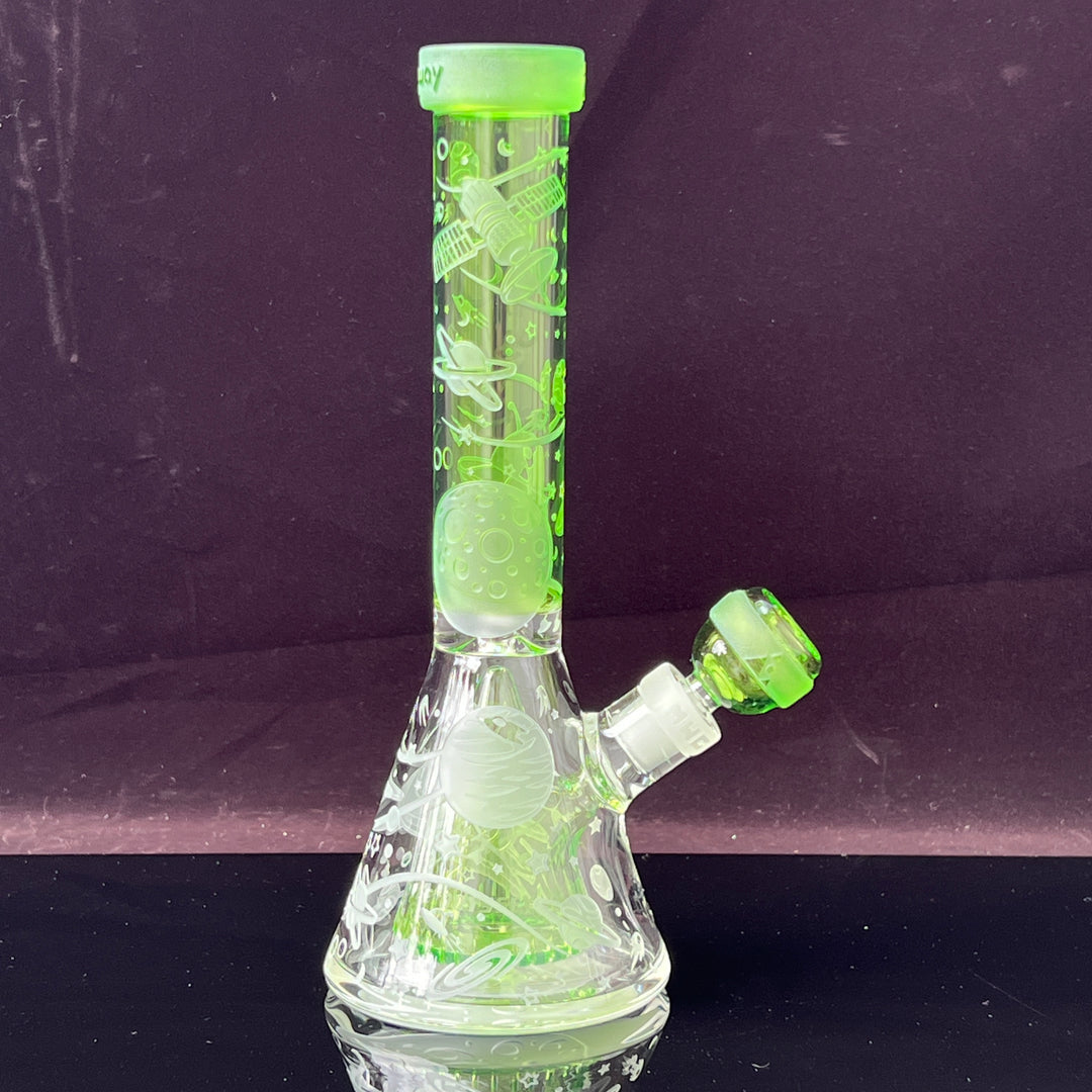 Space Odyssey in 3D 11" Beaker Bong with Collins Perc Glass Pipe Milkyway   