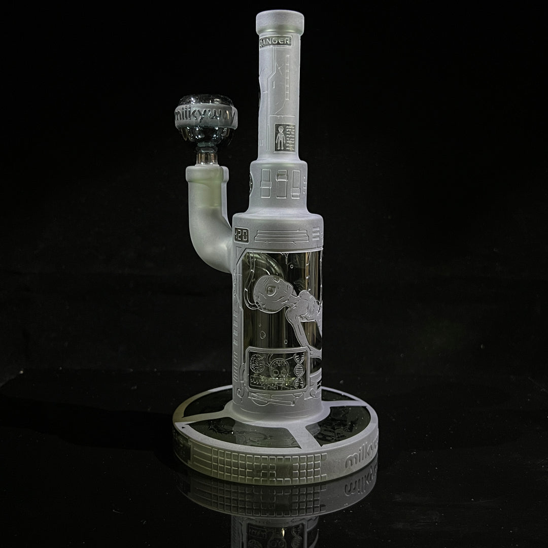 Area 51 9" Dab Rig 9 (v2.0) Glass Pipe Milkyway Smoke  