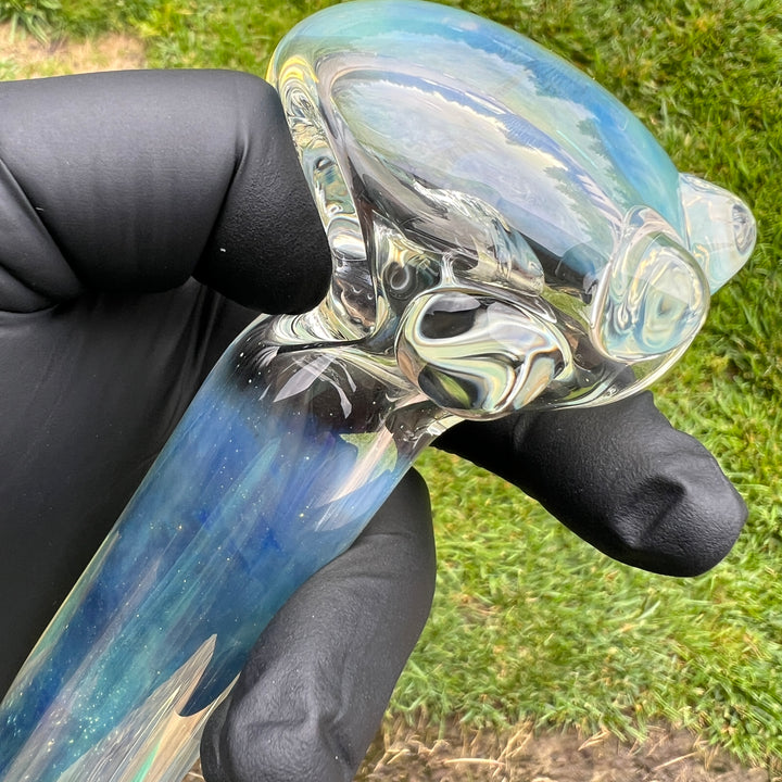 Clear custom Silver deep bowl Glass Pipe Tako Glass   