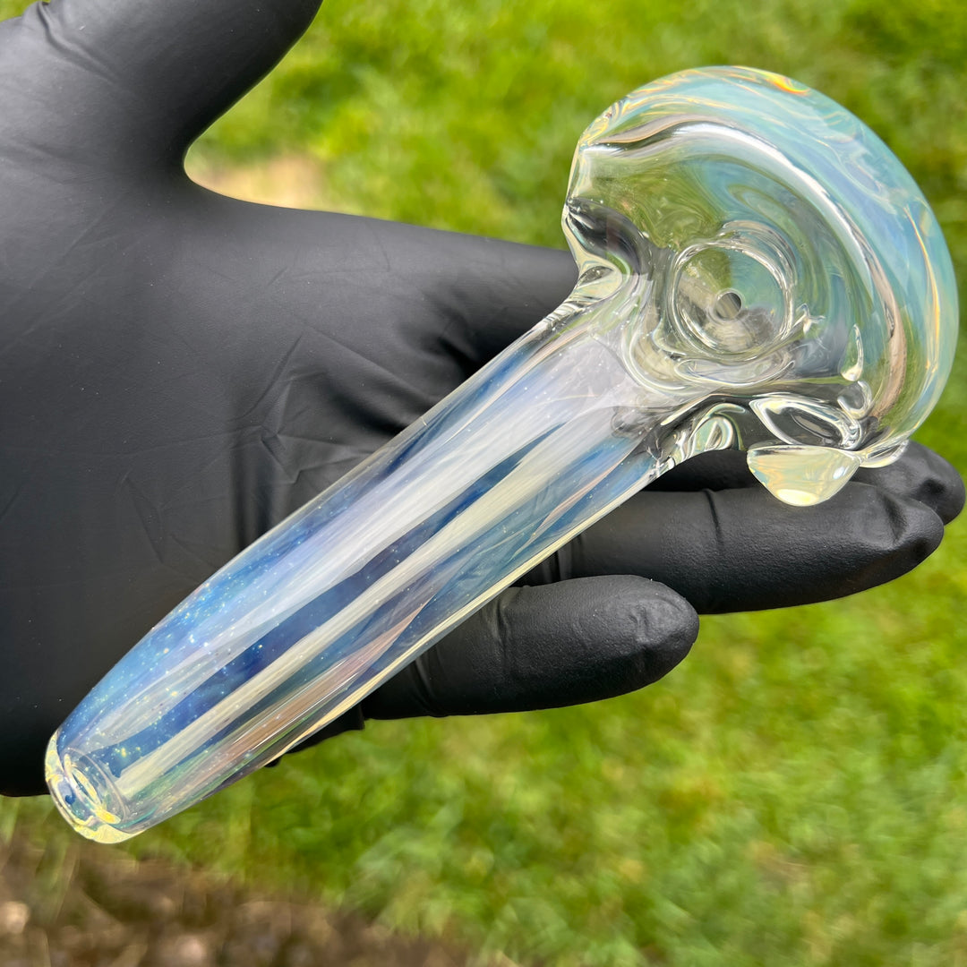 Clear custom Silver deep bowl Glass Pipe Tako Glass   