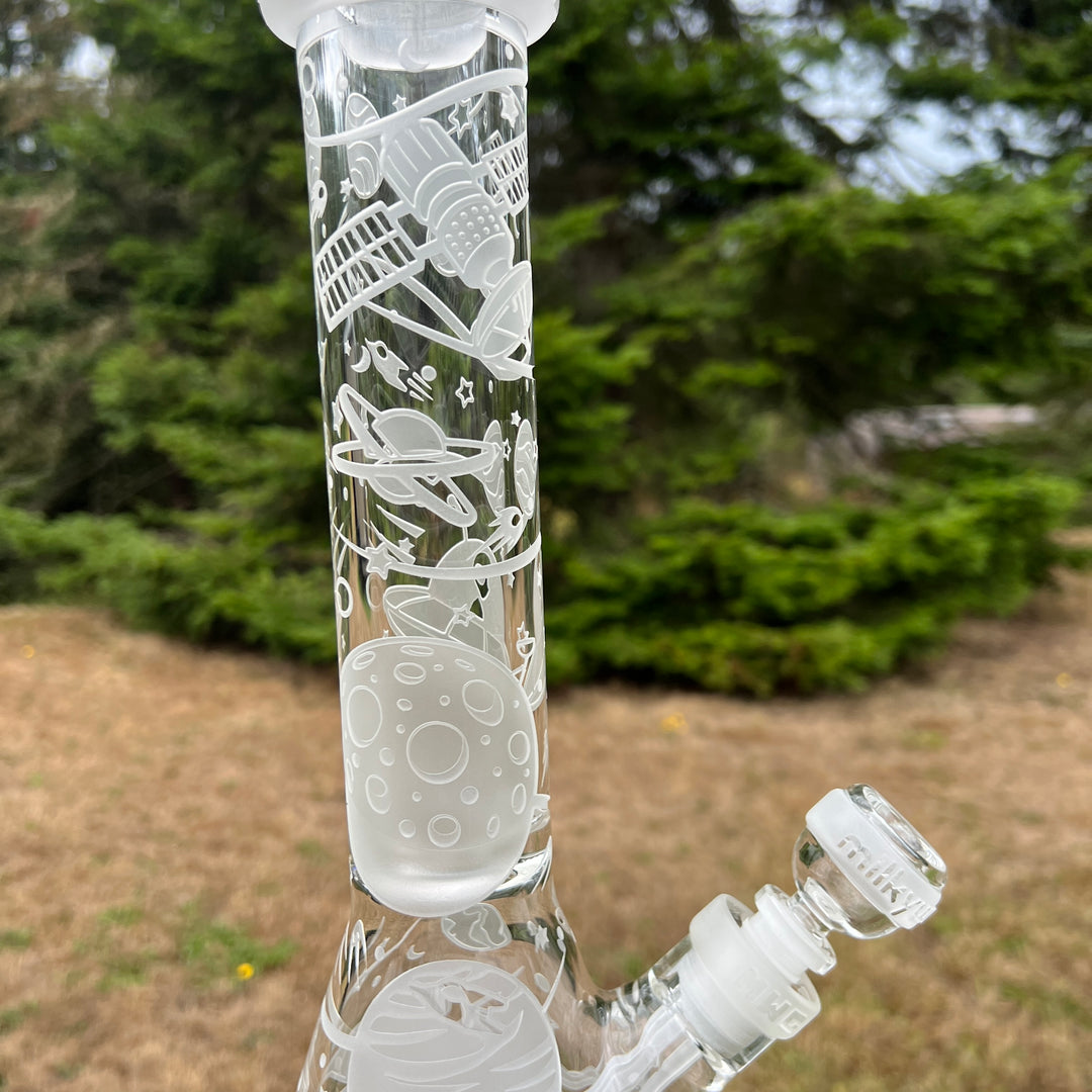 Space Odyssey: 3022 AD 14" Beaker Bong Glass Pipe Milkyway   