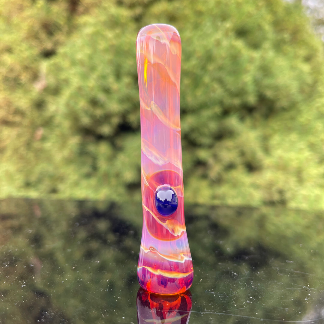 Amber Purple Chillum Glass Pipe Chauncey Glass Blue Marble  