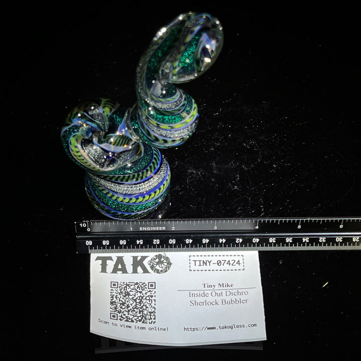 Inside Out Dichro Sherlock Bubbler Glass Pipe Tiny Mike