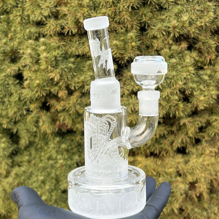 Temple of the Dragon 7" Dab Rig Glass Pipe Milkyway   